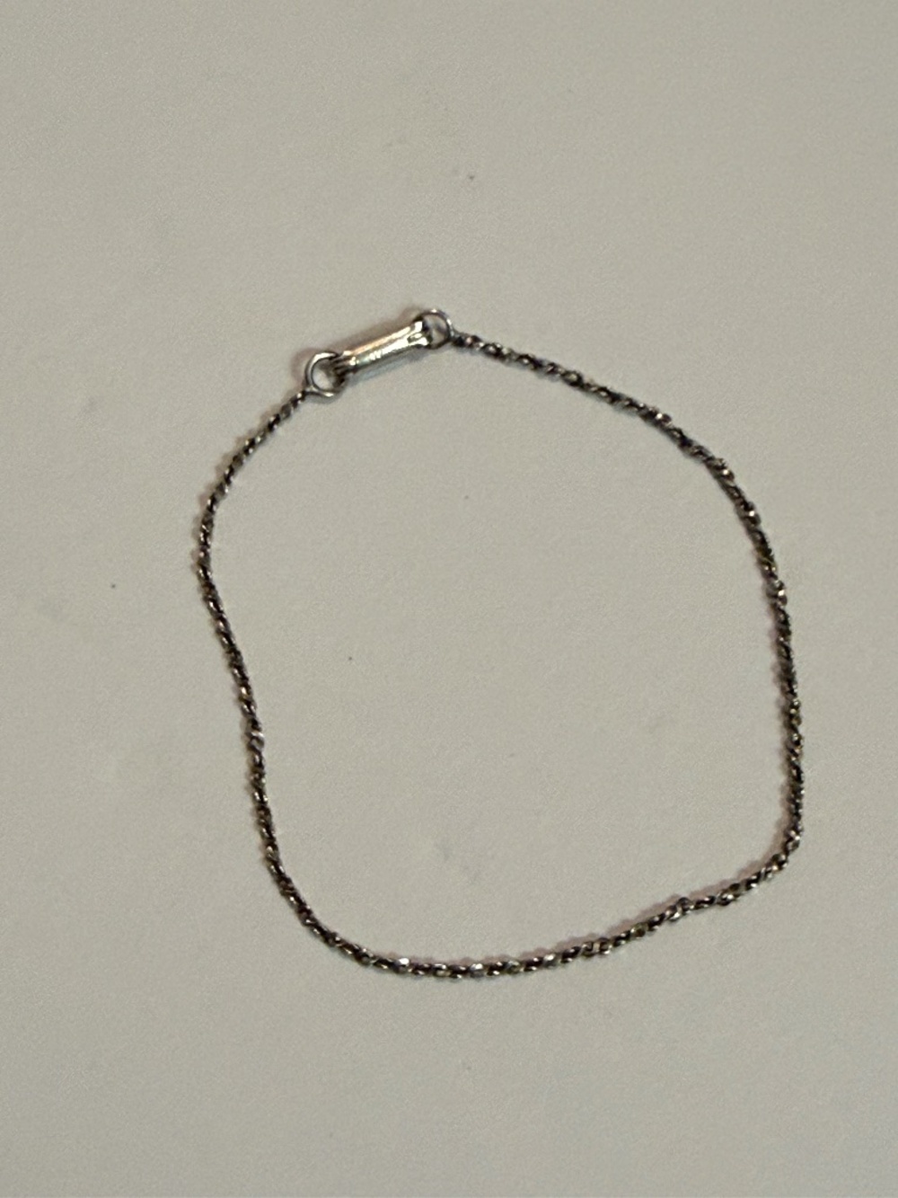 Vintage Italian 925 Sterling Silver Twisted Rope Chain Bracelet 6.75" BREV Clasp